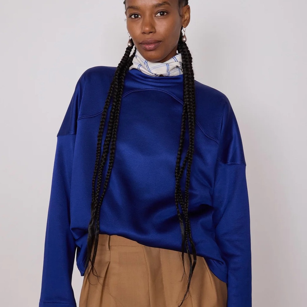 Caron Callahan Milo Tee in Royal Satin Jersey